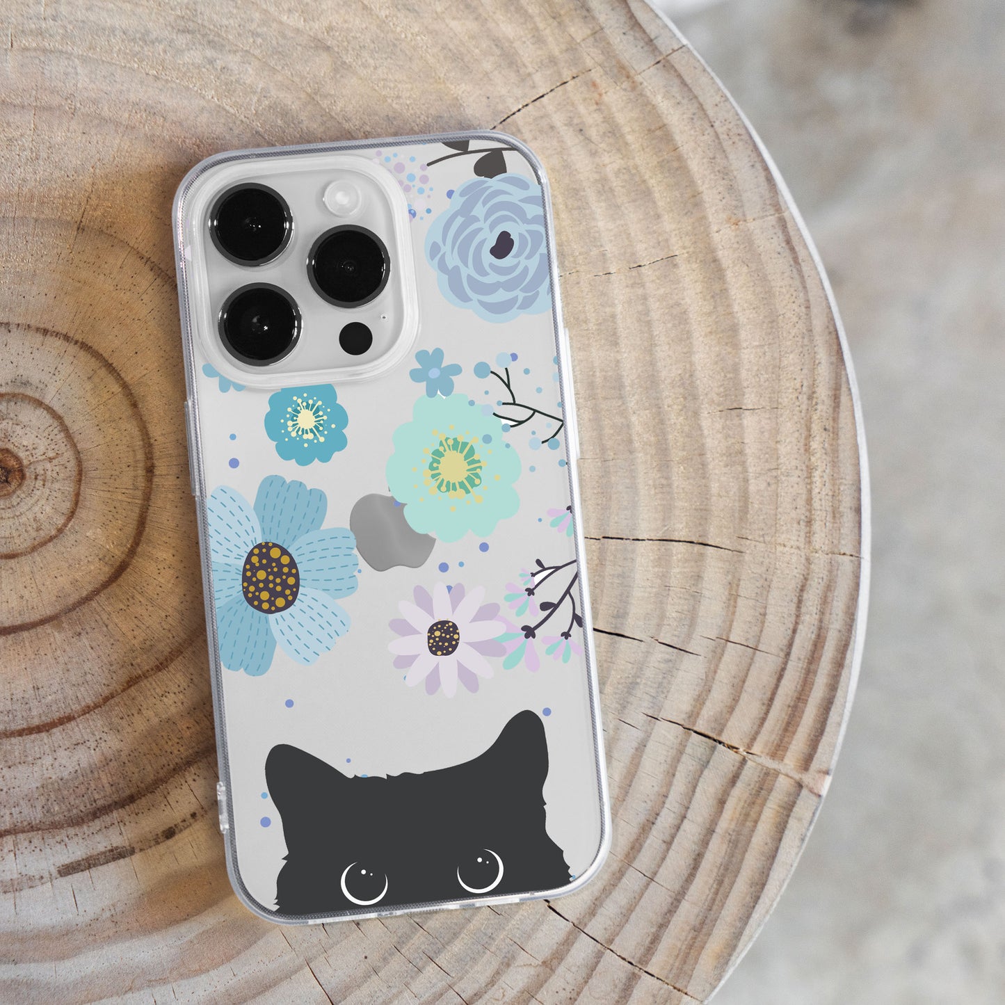 Black Cat & Flower - Phone Case for iPhone, Samsung Galaxy and Google Pixel