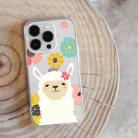 Alpaca in Flowers - Protective Phone Case for iPhone, Samsung Galaxy and Google Pixel