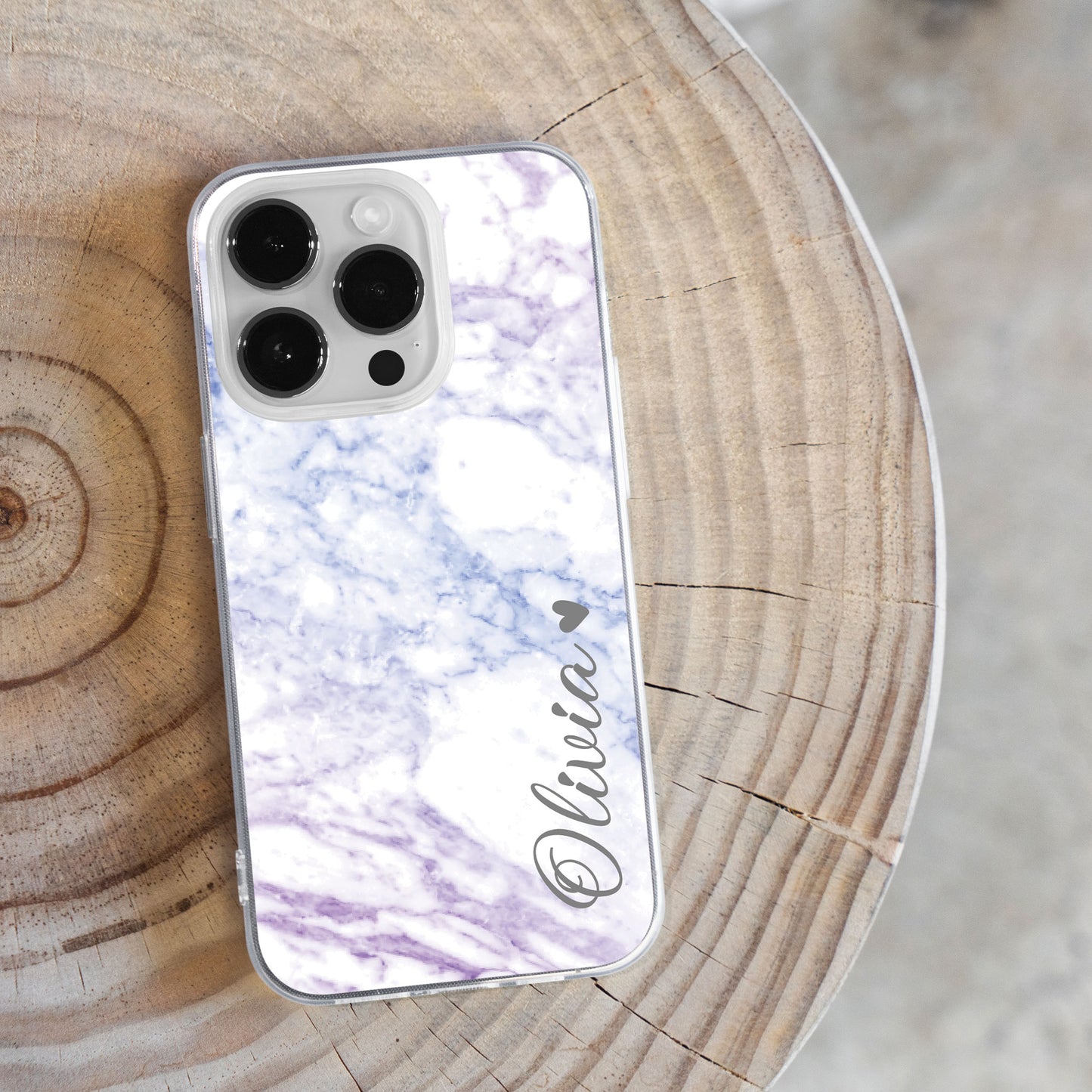 Custom Name Personalized Marble Print Case - Protective Phone Case for iPhone, Samsung Galaxy and Google Pixel