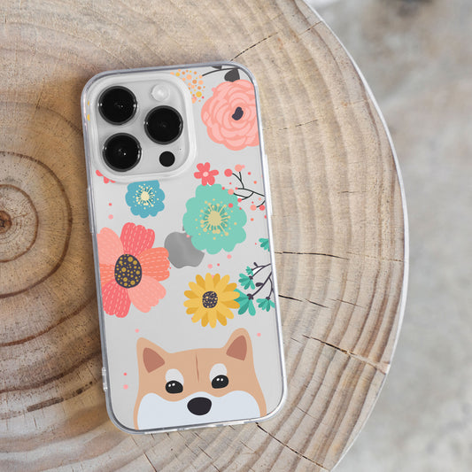 Corgi Dog & Flowers - Phone Case for iPhone, Samsung Galaxy and Google Pixel