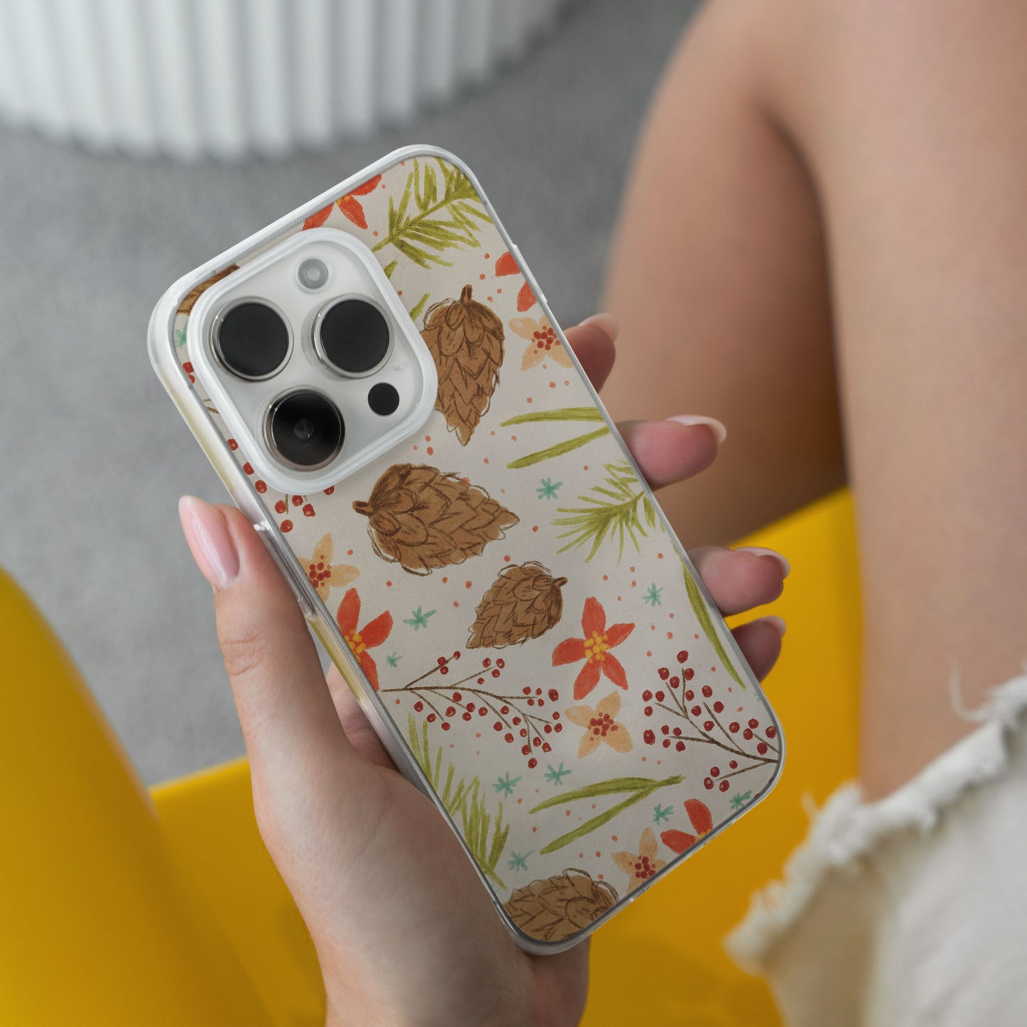 Pattern Pine Cone - TPU Phone Case for iPhone, Samsung Galaxy and Google Pixel