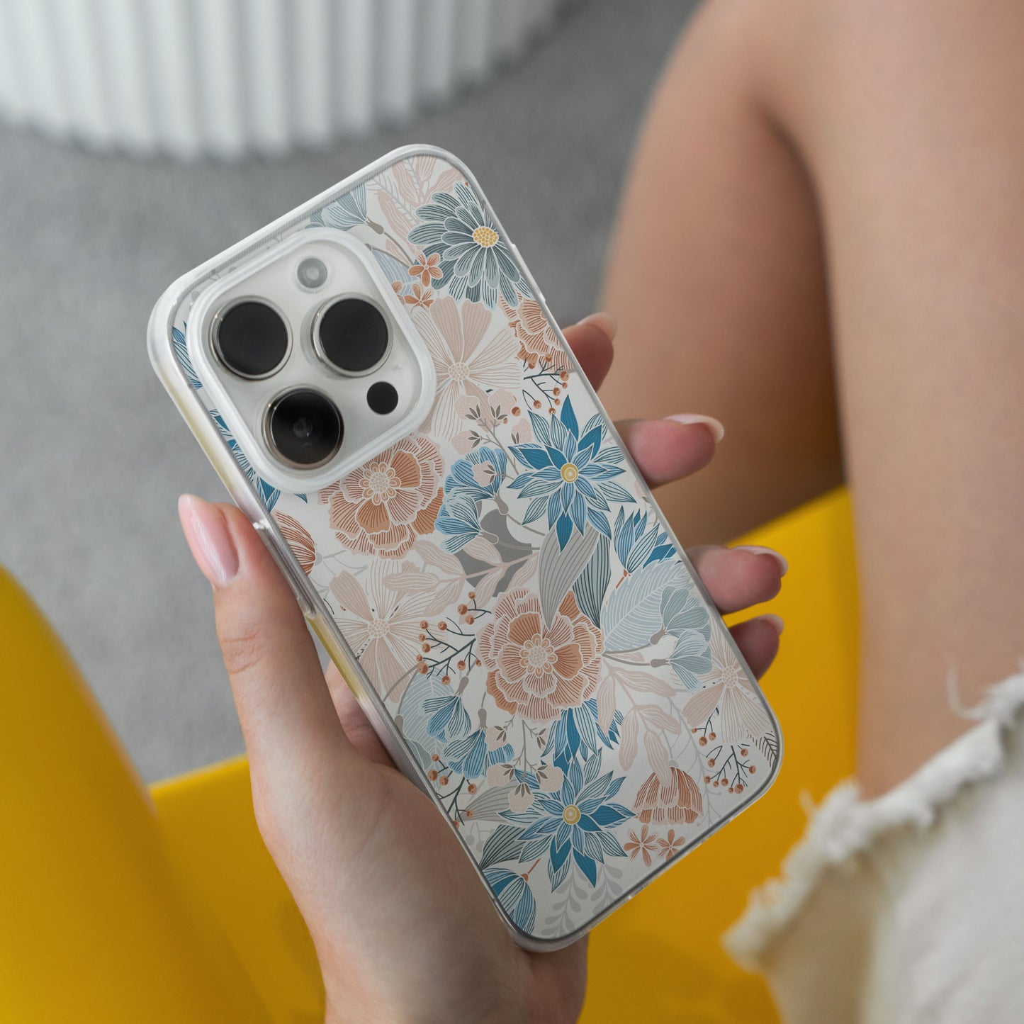 Vintage Floral - Clear Protective Mobile Phone Case for iPhone, Samsung Galaxy and Google Pixel