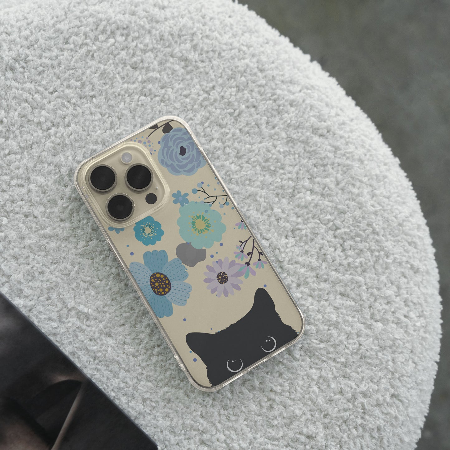 Black Cat & Flower - Phone Case for iPhone, Samsung Galaxy and Google Pixel