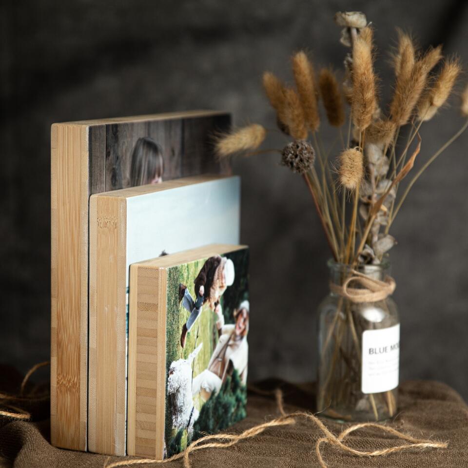 Custom Photo on Wood, Personalised Square Wooden Block