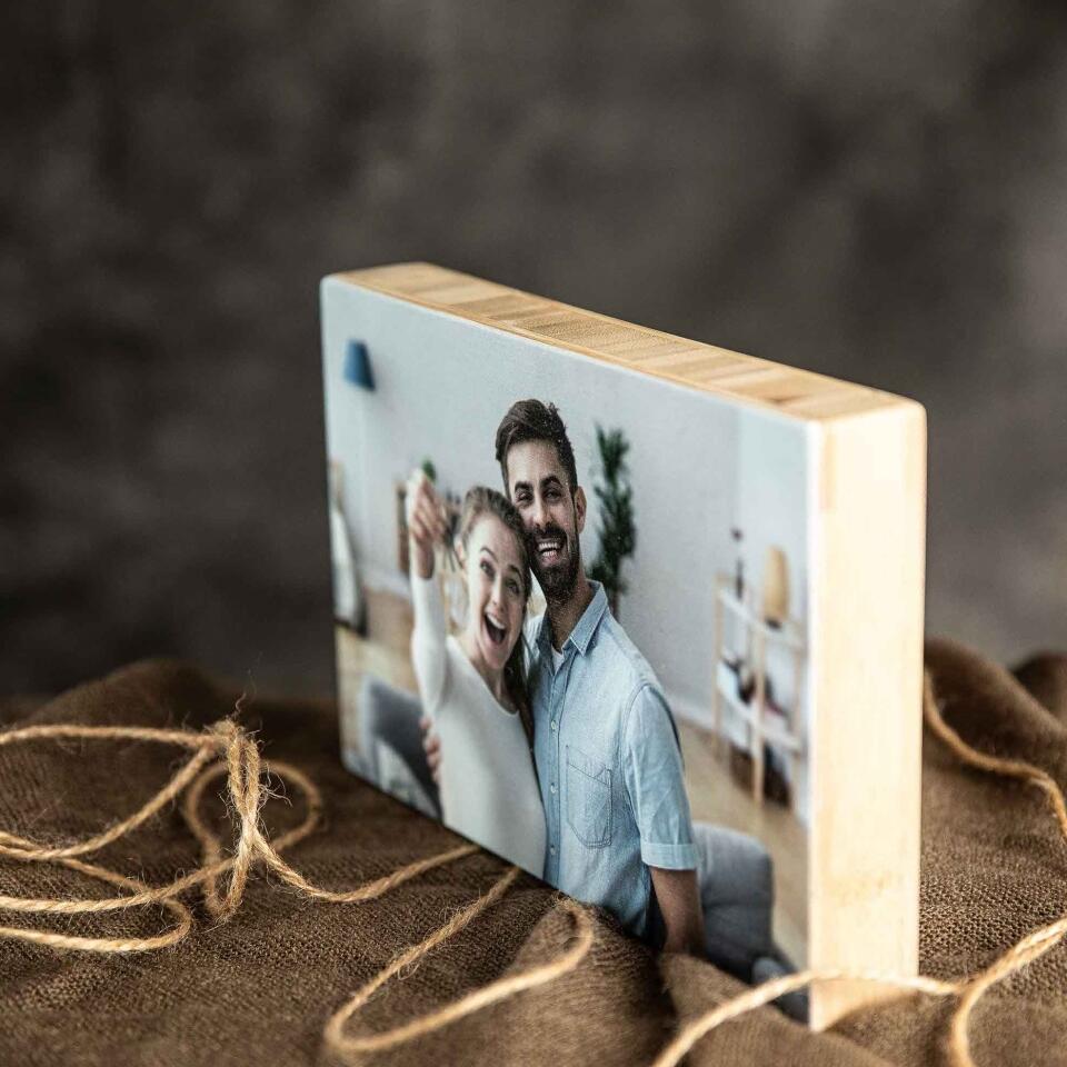 Custom Photo on Wood, Personalised Landscape / Portrait Wooden Block