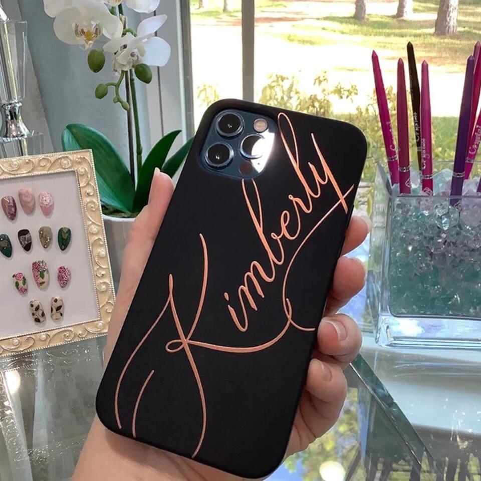 Custom Cursive Name & Text Silicone Phone Case for iPhone, Samsung Galaxy and Google Pixel