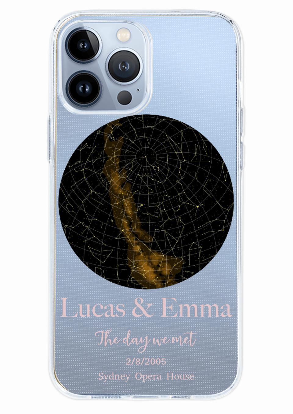 Custom Star Map Night Sky Print Phone Case for iPhone, Samsung and Google Pixel