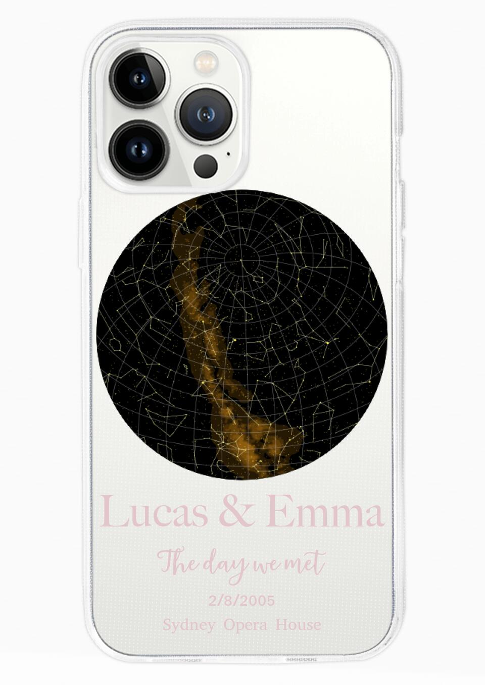 Custom Star Map Night Sky Print Phone Case for iPhone, Samsung and Google Pixel