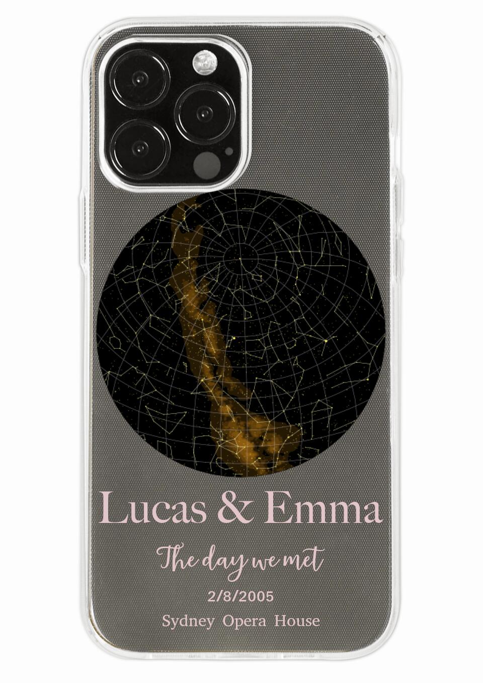 Custom Star Map Night Sky Print Phone Case for iPhone, Samsung and Google Pixel