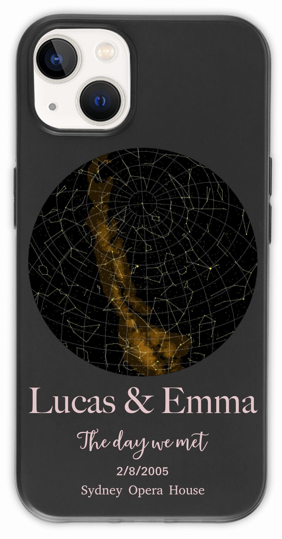 Custom Star Map Night Sky Print Phone Case for iPhone, Samsung and Google Pixel