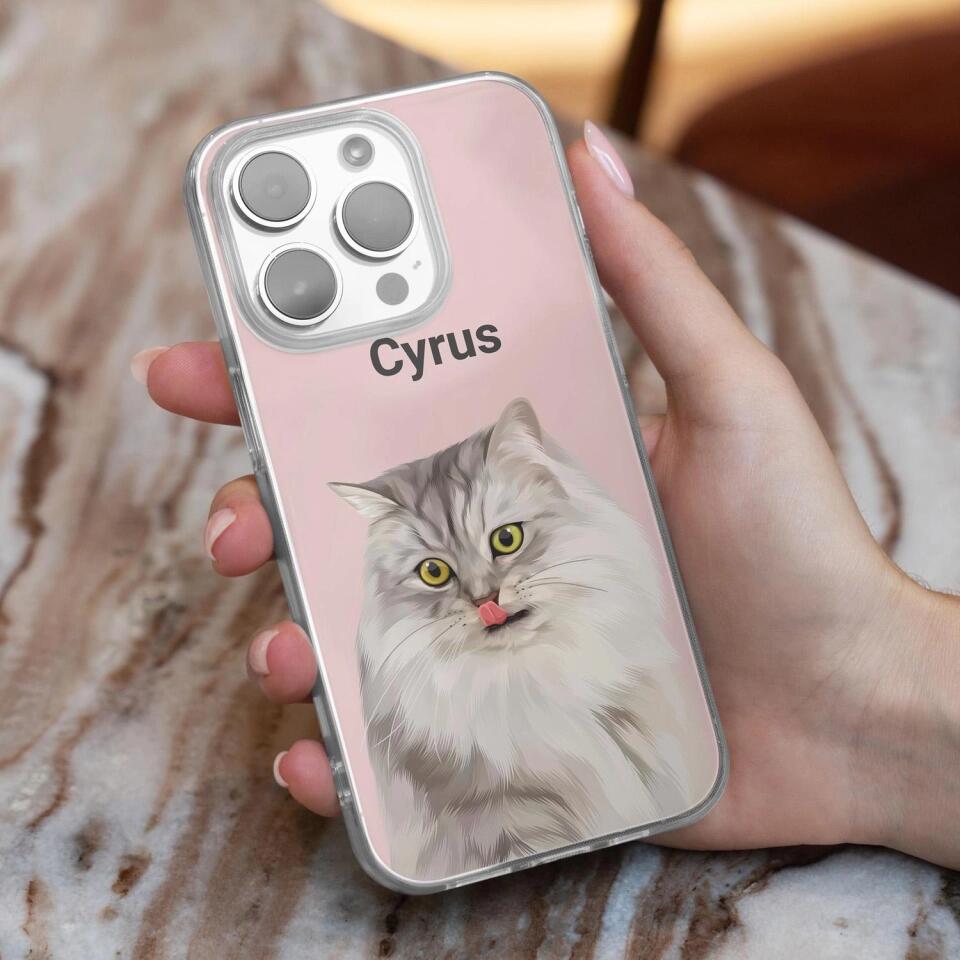 Draw Dogs or Any Pets Into Cartoon Portrait - Custom Art Pet Portrait Phone Case for iPhone, Samsung Galaxy and Google Pixel