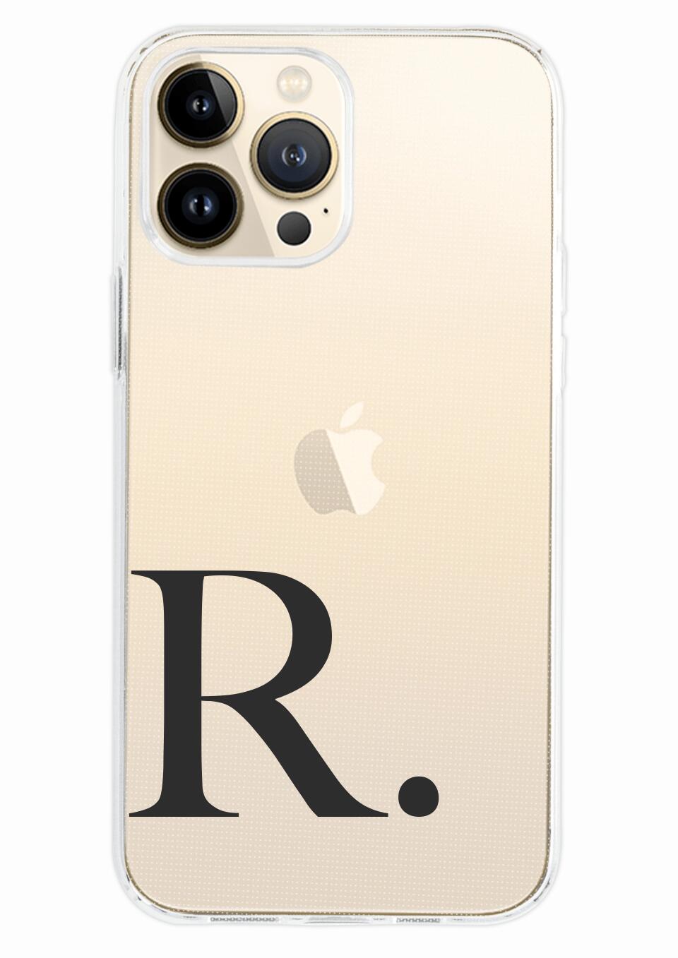 Large Monogram Personalised Initial Clear Phone Case for iPhone, Samsung Galaxy and Google Pixel