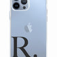 Large Monogram Personalised Initial Clear Phone Case for iPhone, Samsung Galaxy and Google Pixel