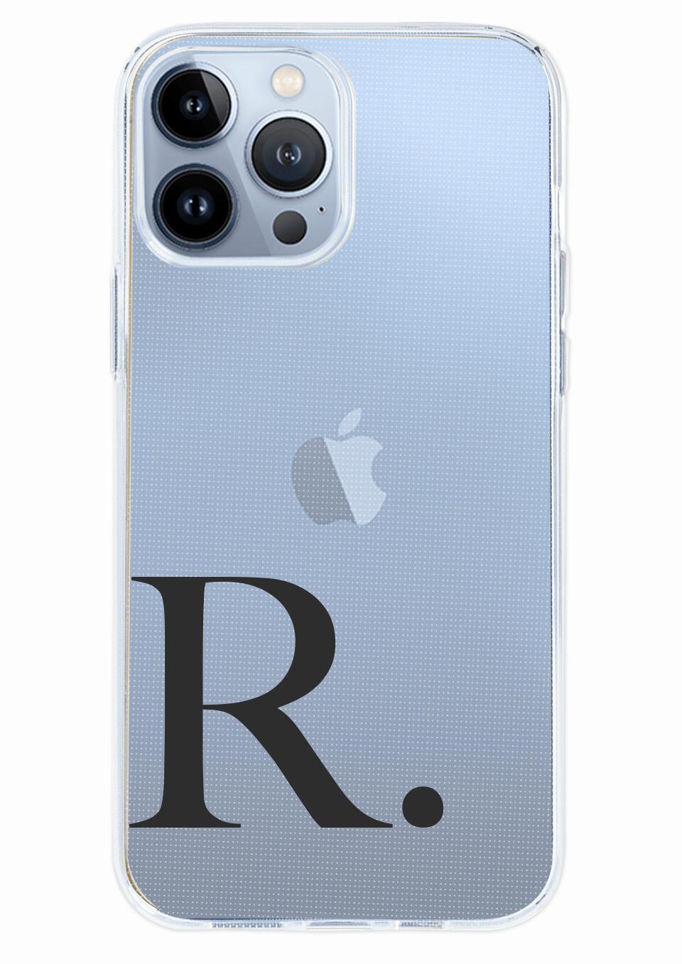 Large Monogram Personalised Initial Clear Phone Case for iPhone, Samsung Galaxy and Google Pixel