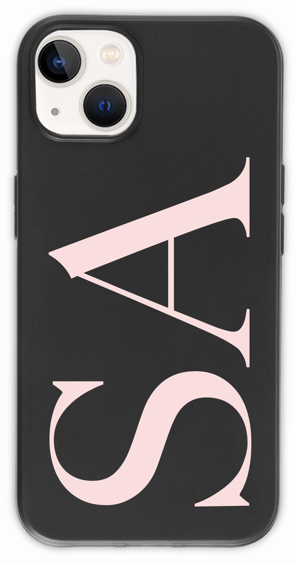 Custom Name Large Initial Silicone Phone Case for iPhone, Samsung Galaxy and Google Pixel