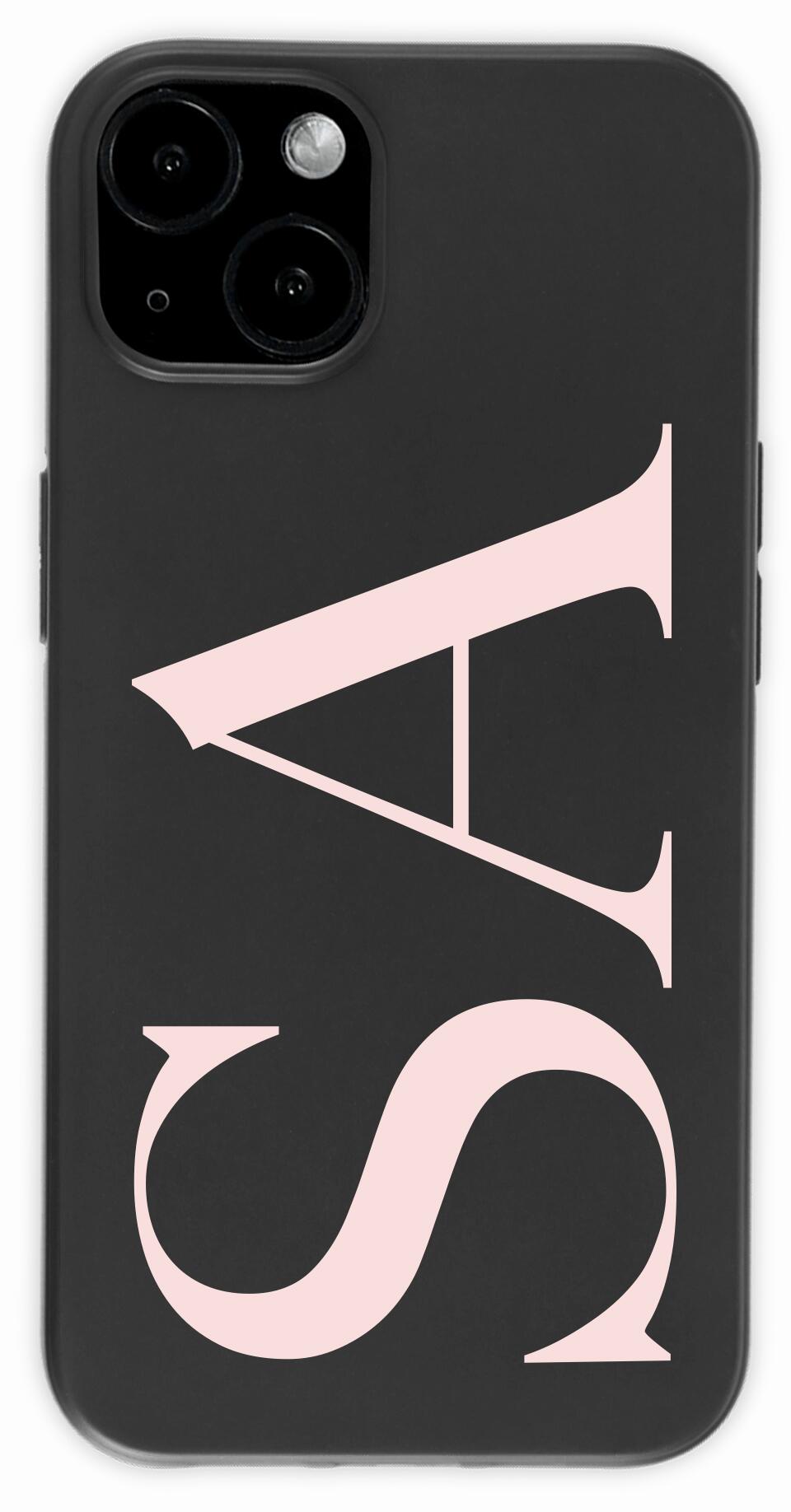 Custom Name Large Initial Silicone Phone Case for iPhone, Samsung Galaxy and Google Pixel