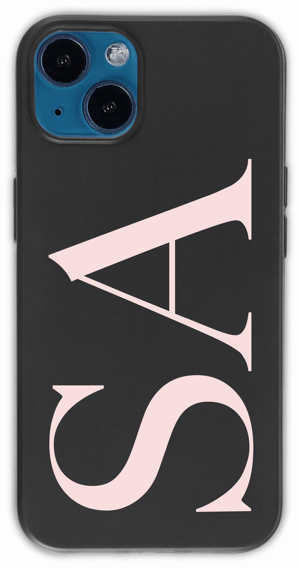 Custom Name Large Initial Silicone Phone Case for iPhone, Samsung Galaxy and Google Pixel