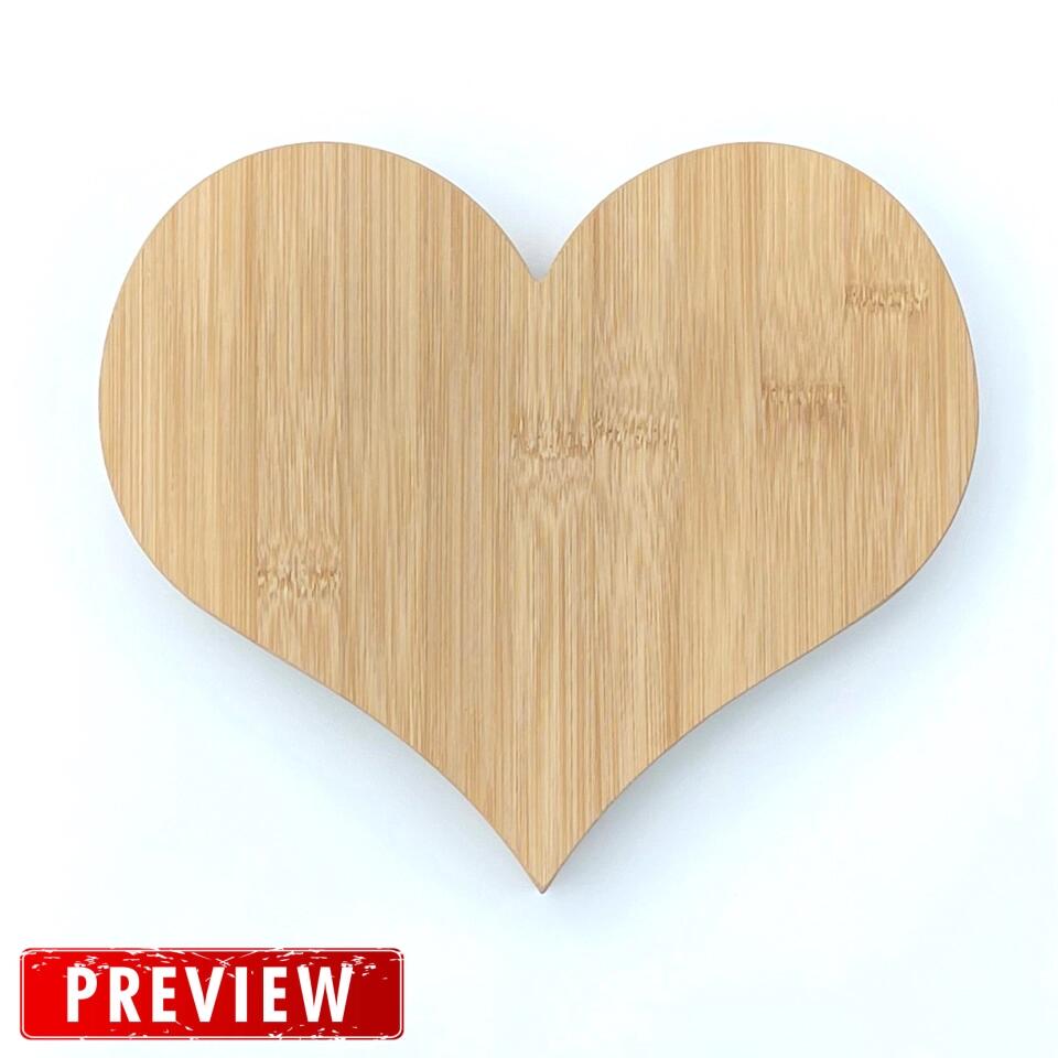 Custom Photo on Wood, Personalised Heart Wooden Block