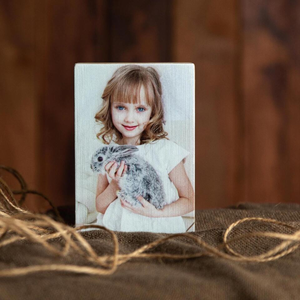 Custom Photo on Wood, Personalised Portrait Photo Wooden Block