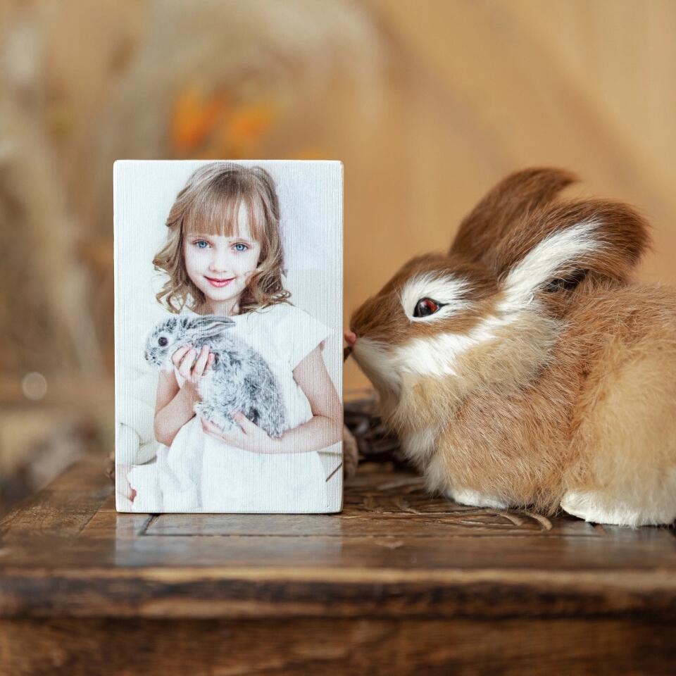 Custom Photo on Wood, Personalised Portrait Photo Wooden Block