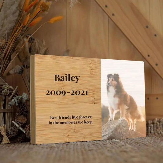 Pet Memorial Personalised Photo RIP Wood Block