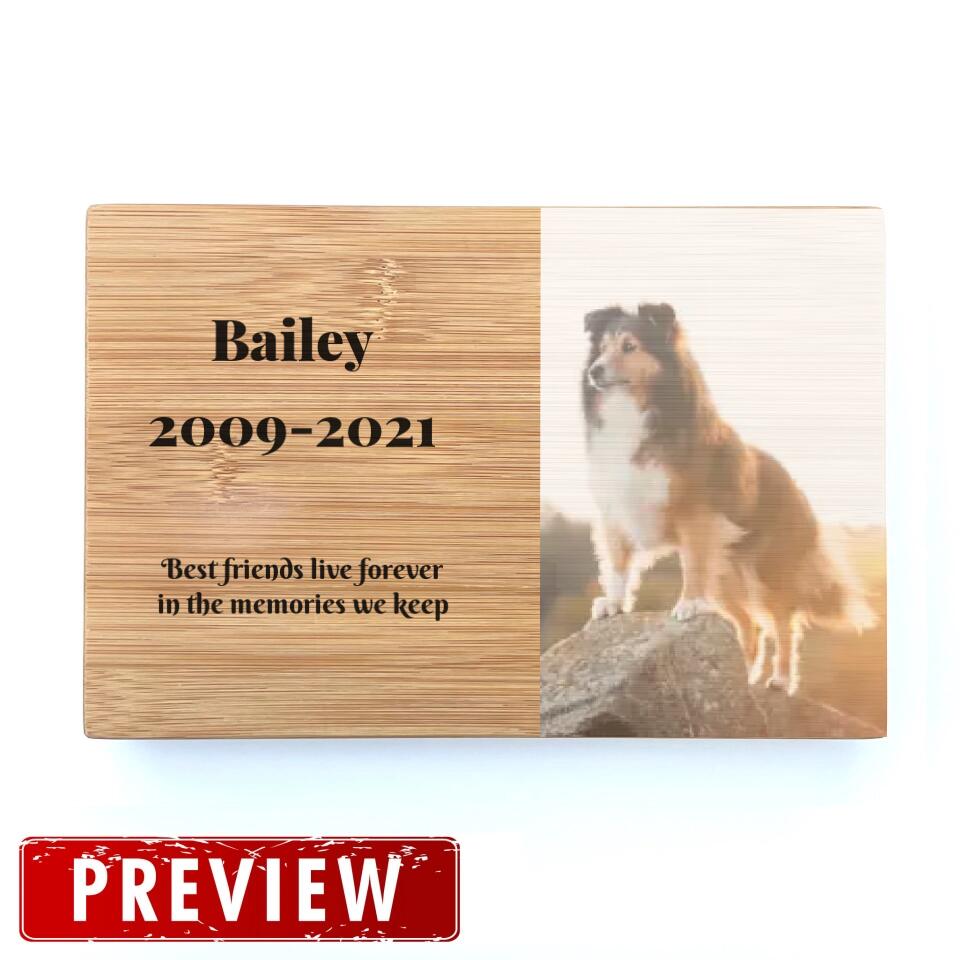 Pet Memorial Personalised Photo RIP Wood Block