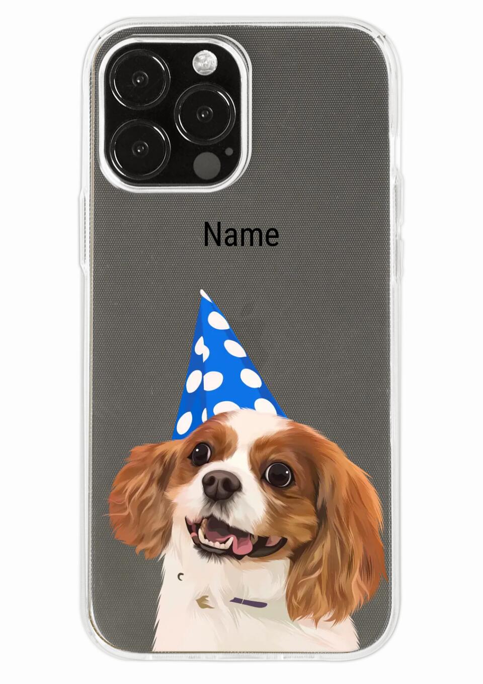 Draw Dogs or Any Pets Into Cartoon Portrait - Custom Art Pet Portrait Phone Case for iPhone, Samsung Galaxy and Google Pixel