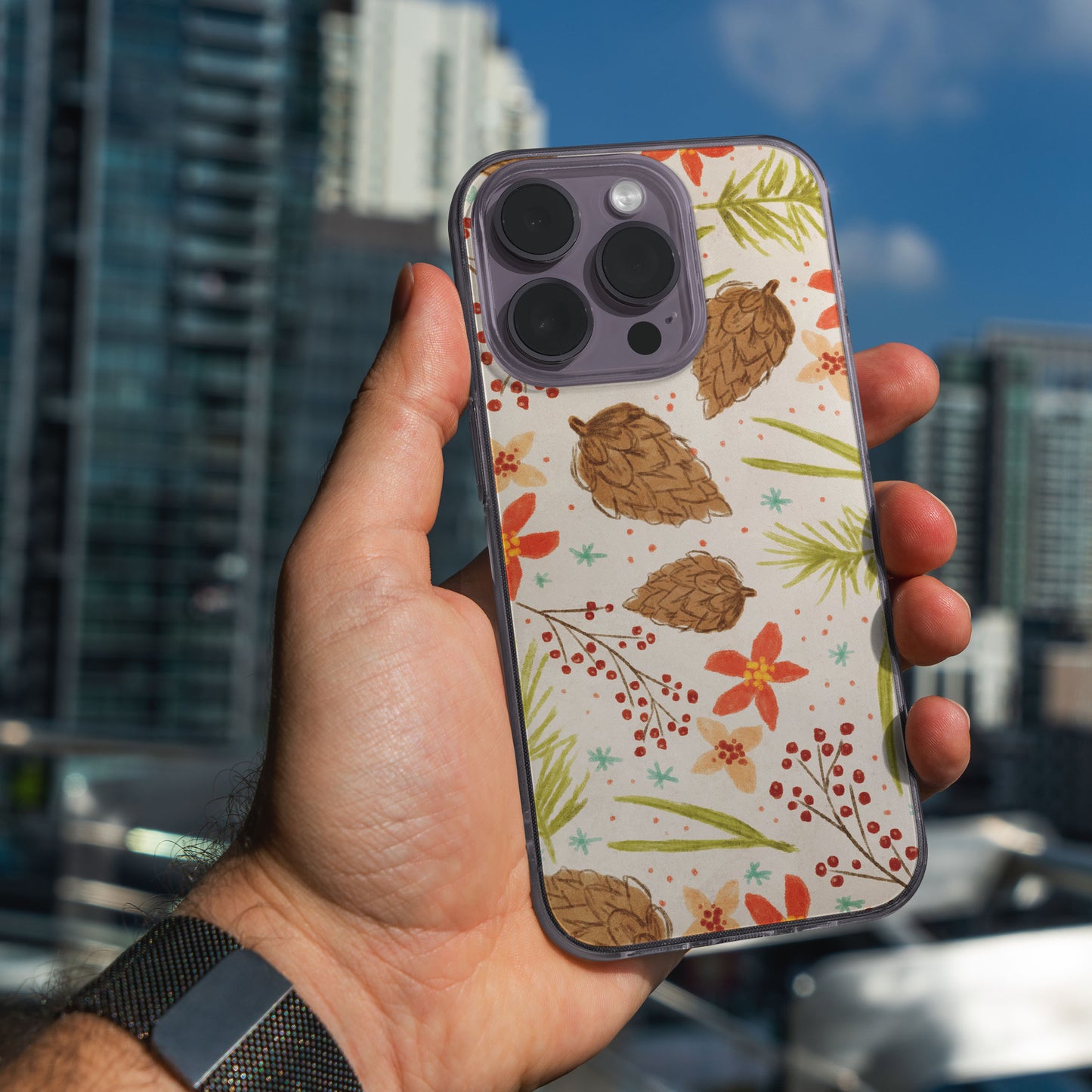 Pattern Pine Cone - TPU Phone Case for iPhone, Samsung Galaxy and Google Pixel