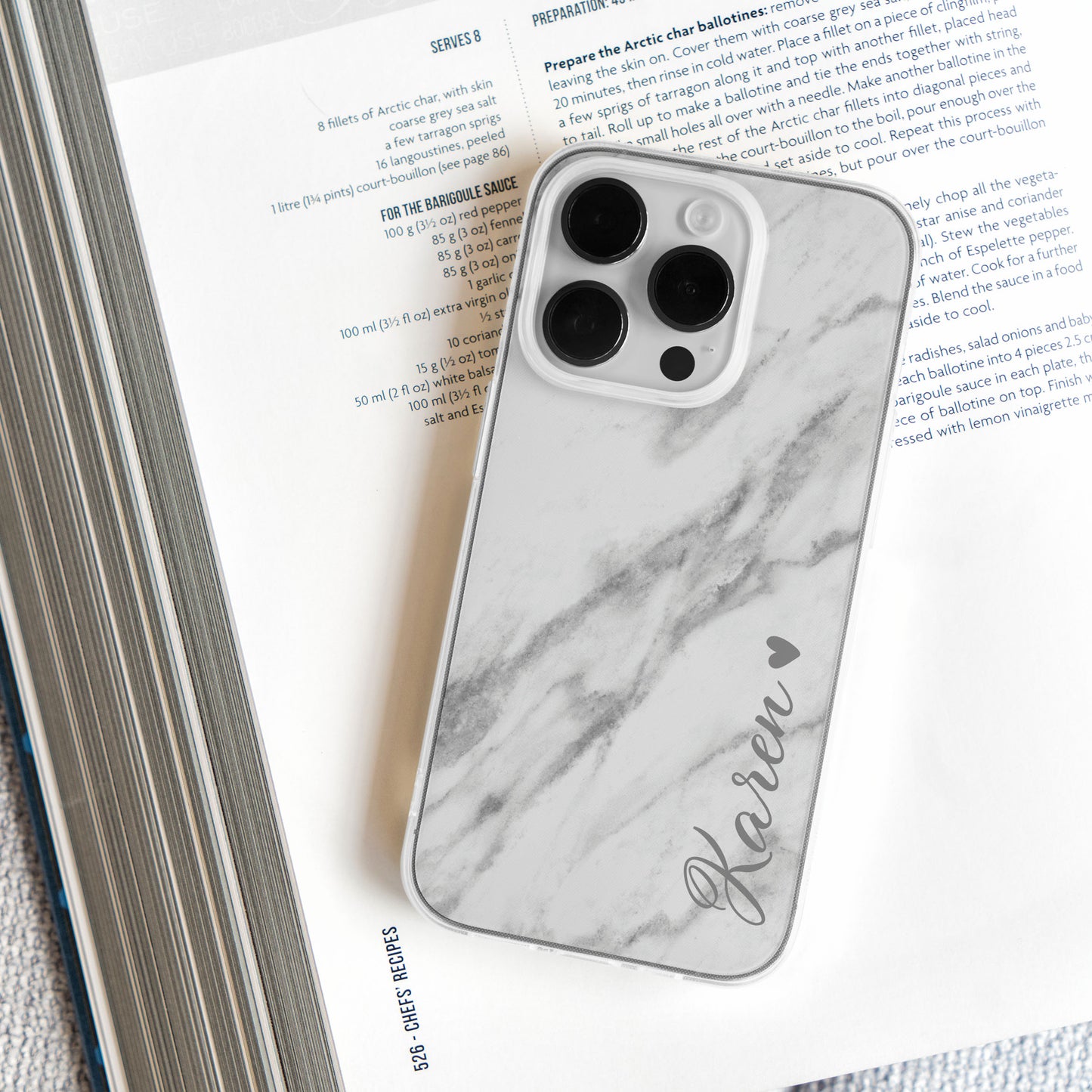 Custom Name Personalized Marble Print Case - Protective Phone Case for iPhone, Samsung Galaxy and Google Pixel