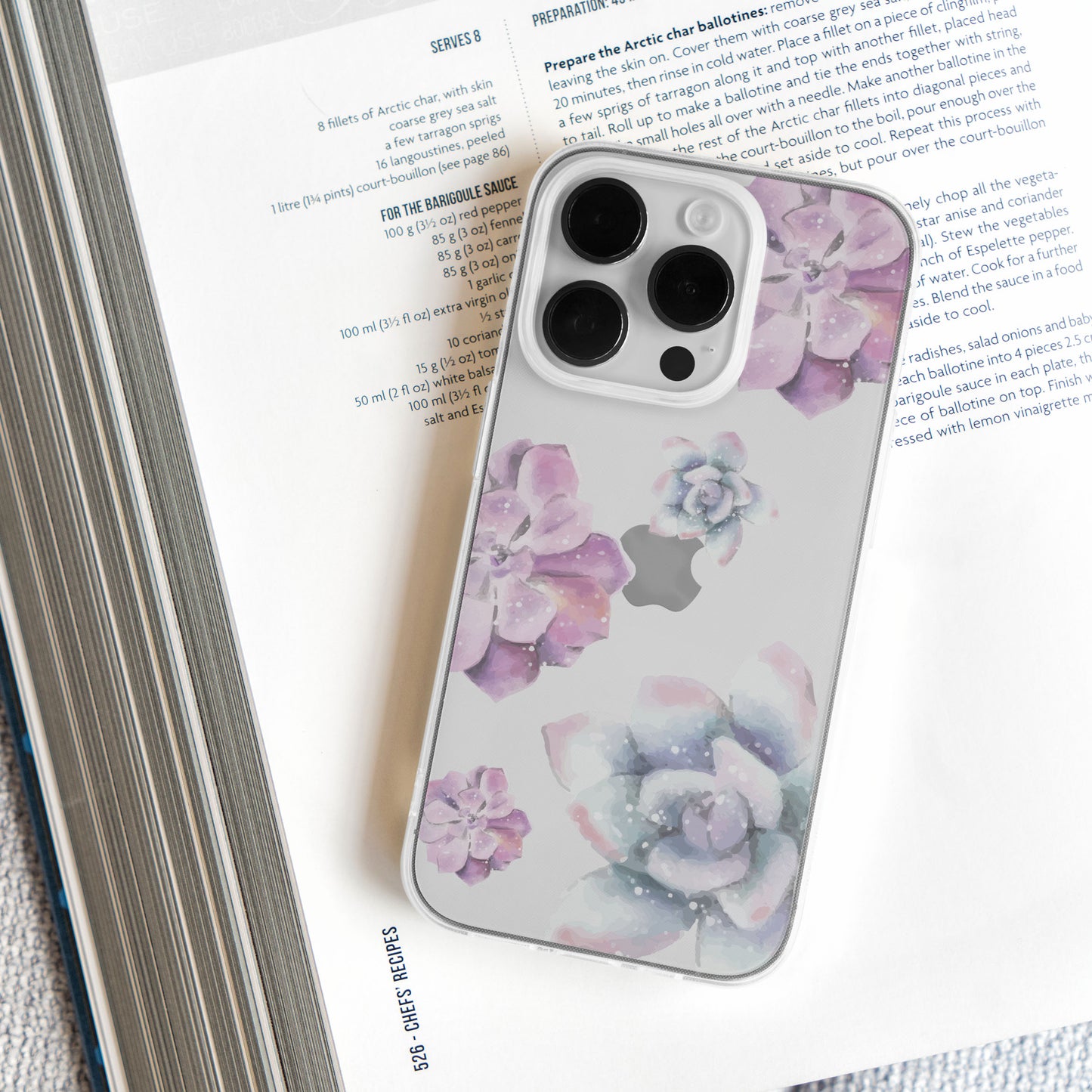 Watercolor Purple Flower - Clear Protective Mobile Phone Case for iPhone, Samsung Galaxy and Google Pixel