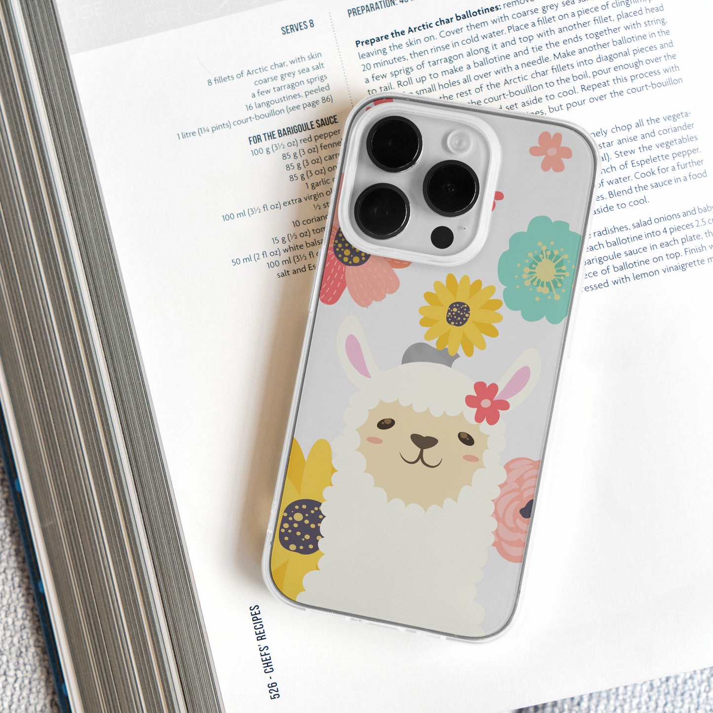 Alpaca in Flowers - Protective Phone Case for iPhone, Samsung Galaxy and Google Pixel