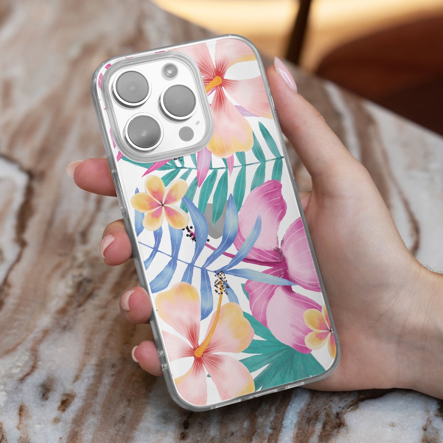 Summer Flowers - Clear Protective Mobile Phone Case for iPhone, Samsung Galaxy and Google Phone